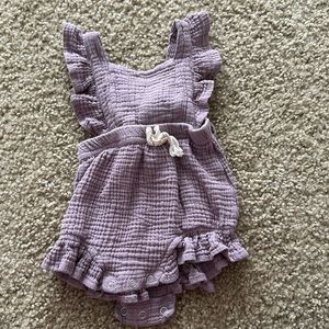 Purple backless romper